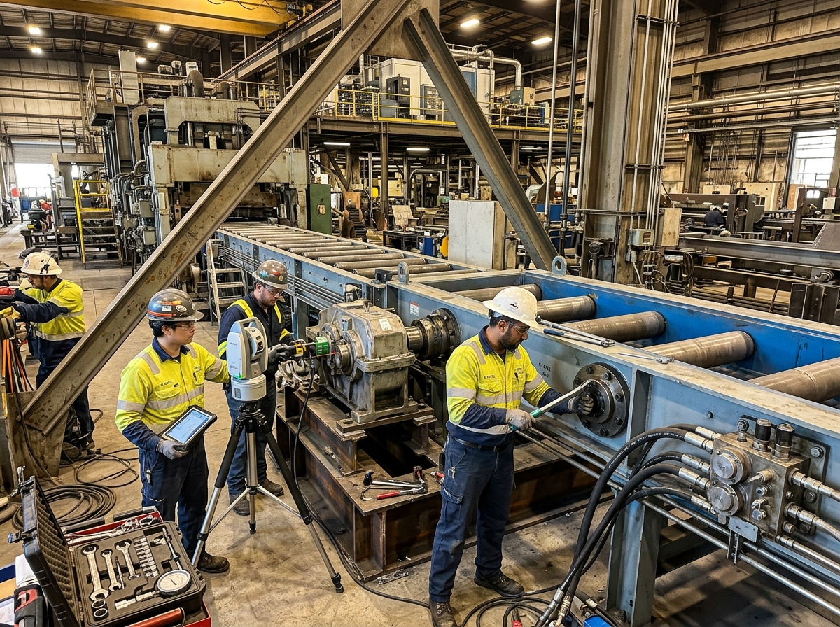 Precision press mechanical rigging and assembly