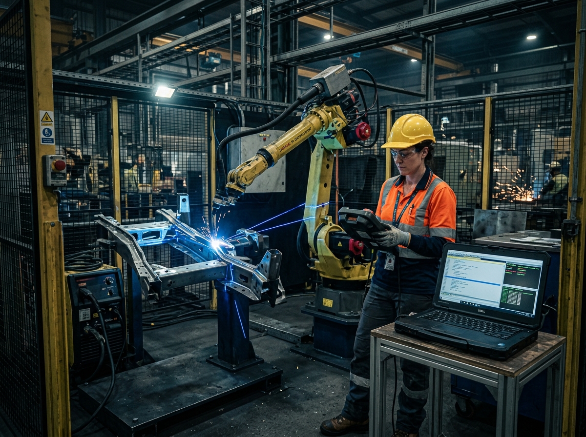 Automotive robotic body-in-white welding line
